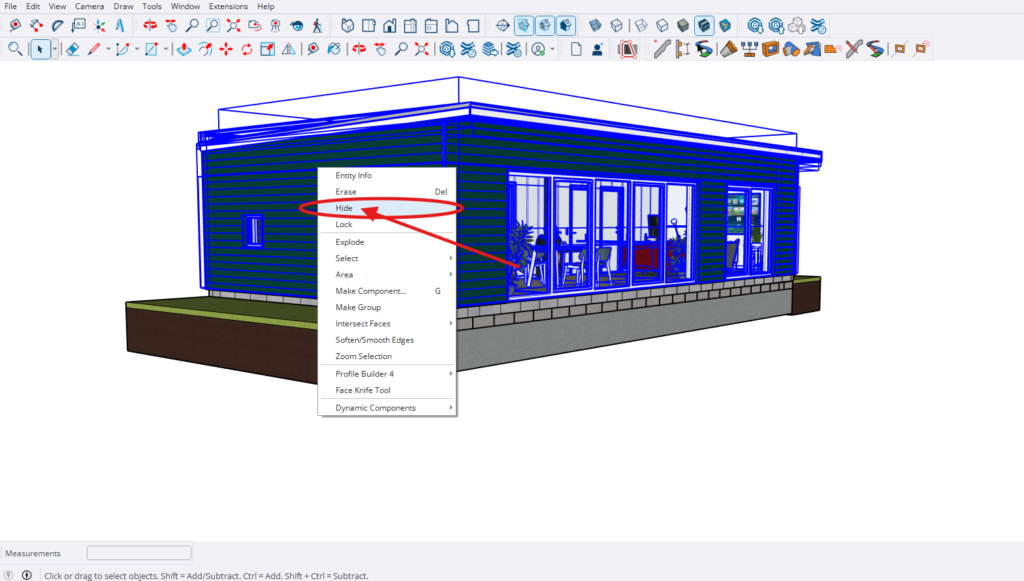 Hide elements on 3D model