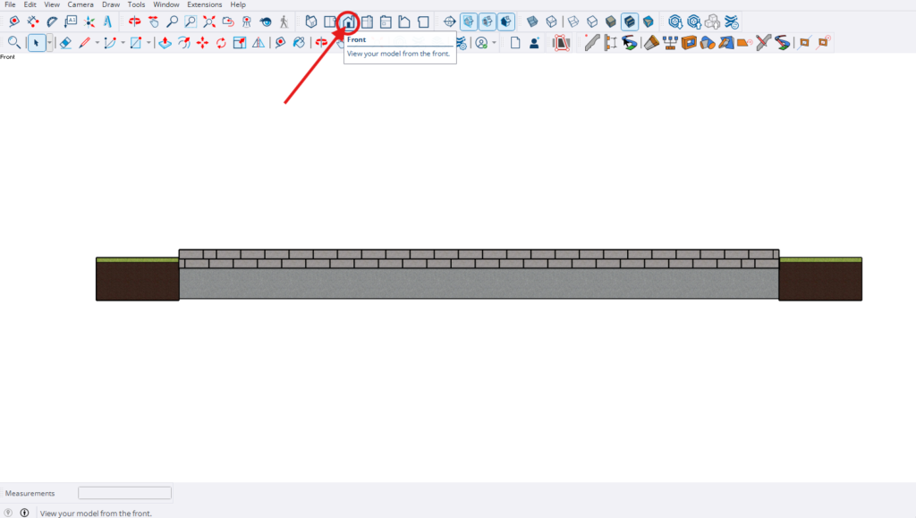 front view of foundation in Sketchup