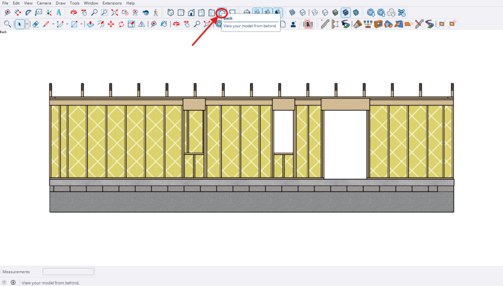 Construction details 2D view in sketchup