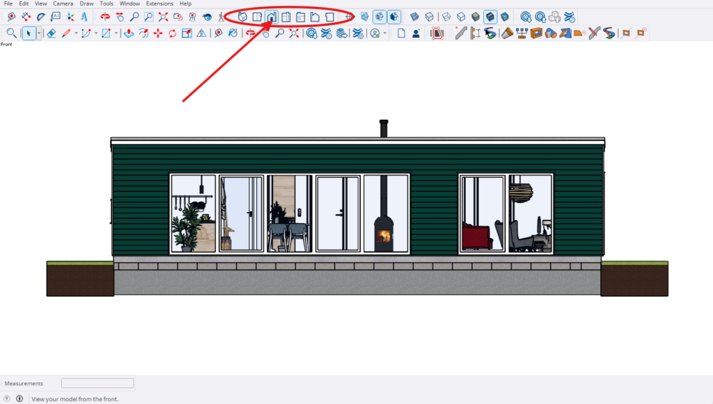 Click on a view in Sketchup