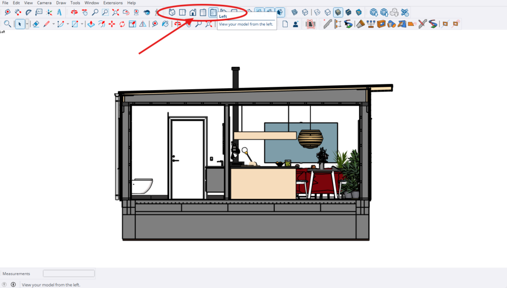 Choose a model view in Sketchup