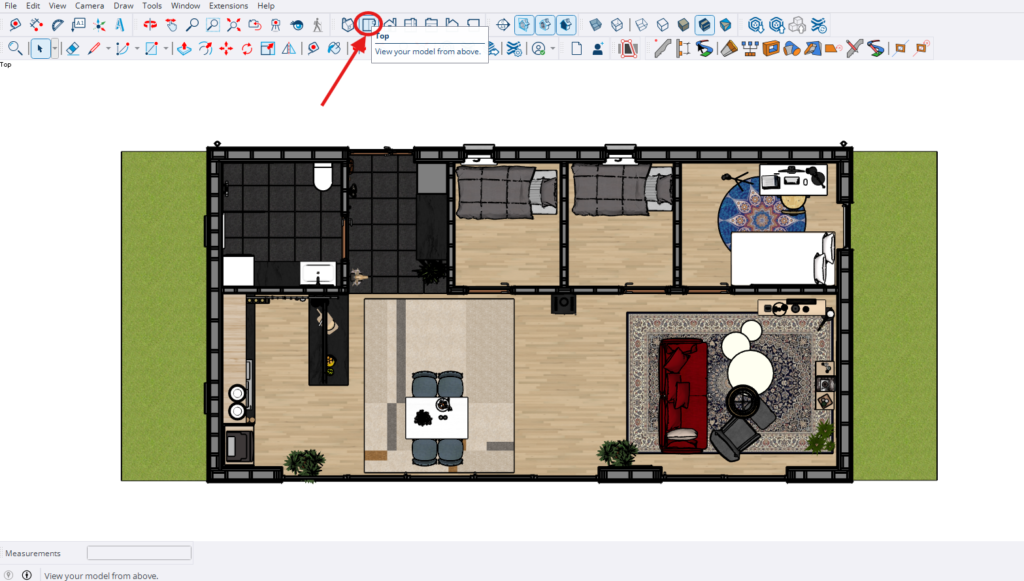 Floor plan opened in Sketchup