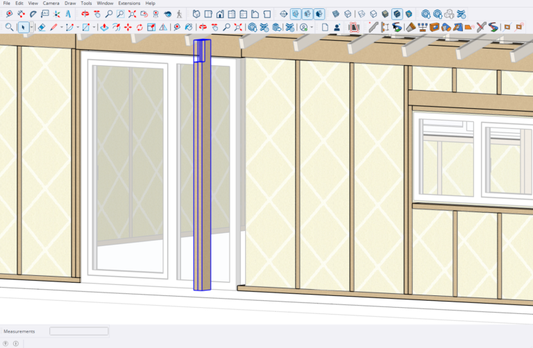 3D model showing structural modifications.