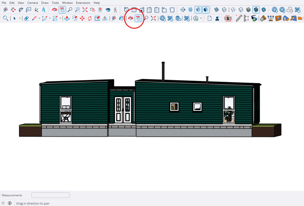 Orbit and pan shown in Sketchup