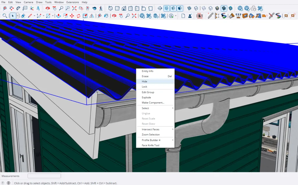 hide model components