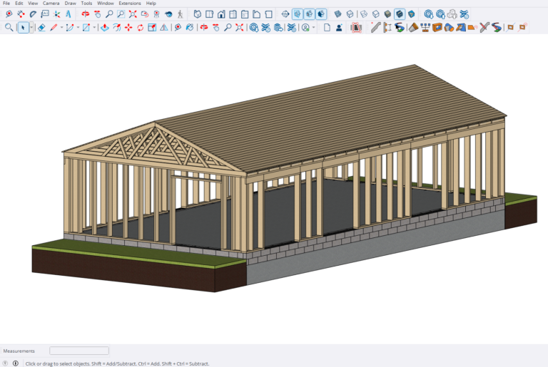 Stick frame construction in Sketchup