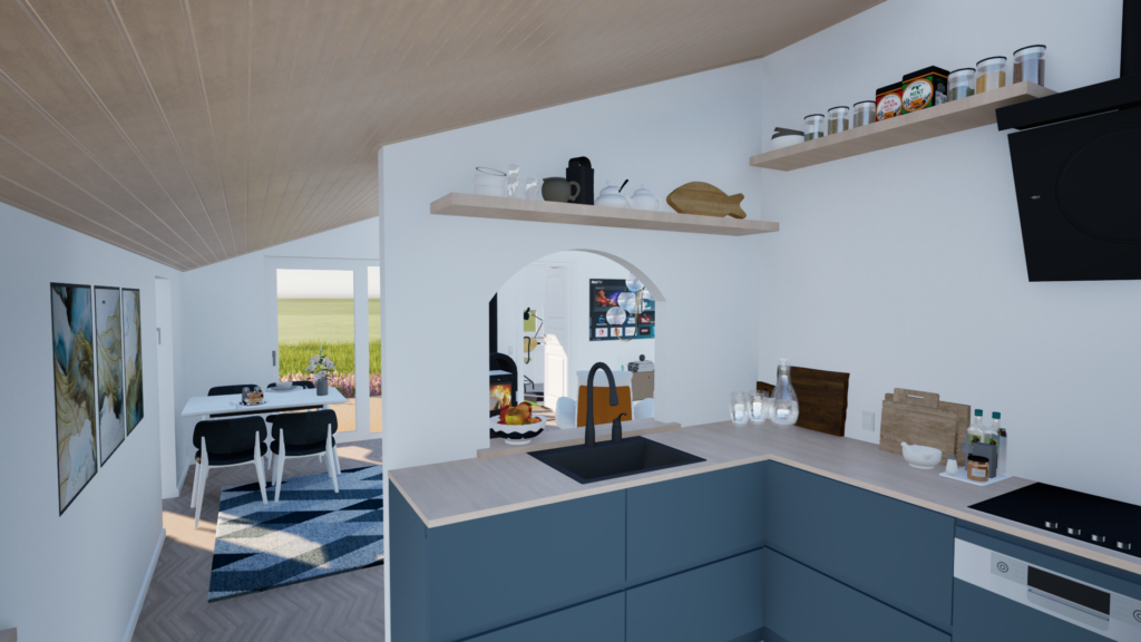 Kitchen view in SketchUp model