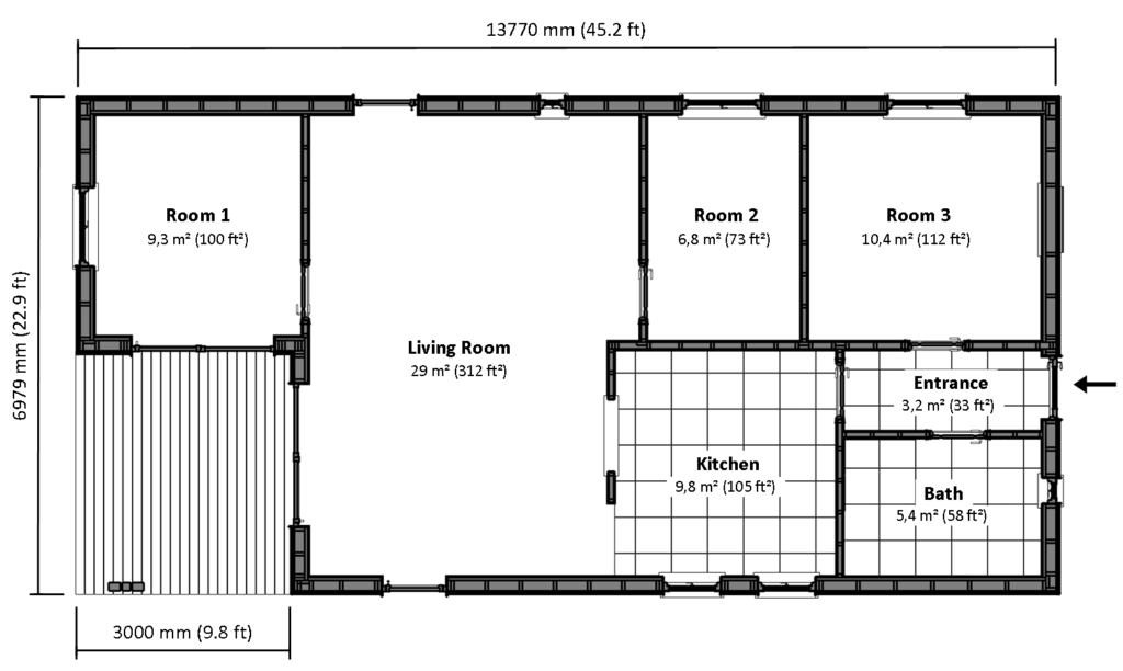 Alma floor plan with dimensions