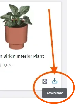 Download button in 3D warehouse