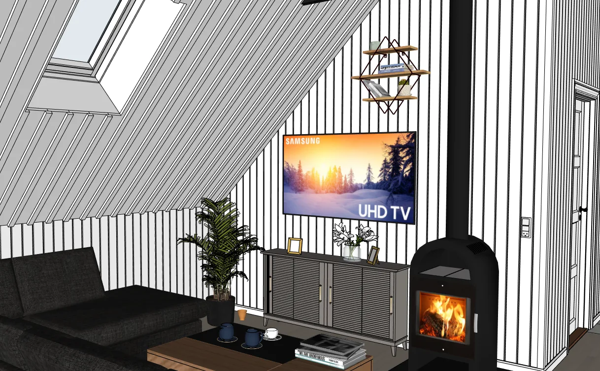 Interior design viewed in SketchUp