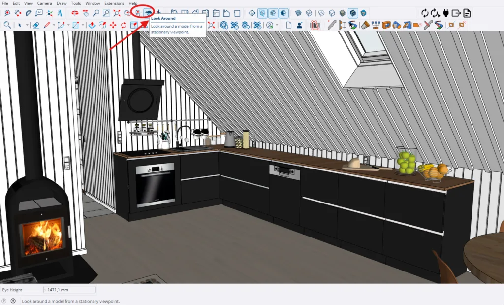 Pan around in SketchUp model