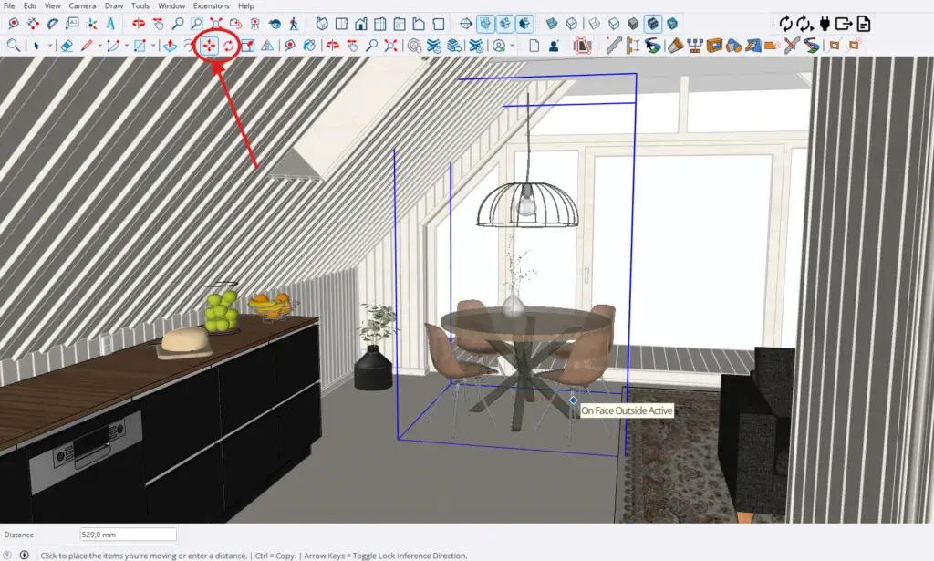 Move tool in SketchUp