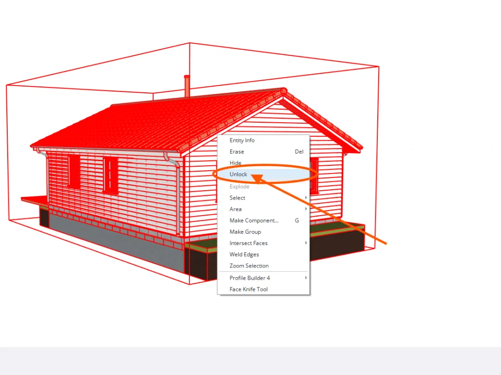 Hiding house in SketchUp