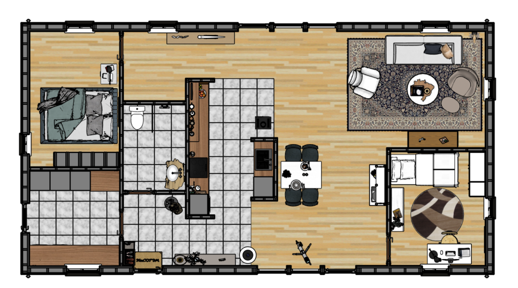 Floor plan with colors