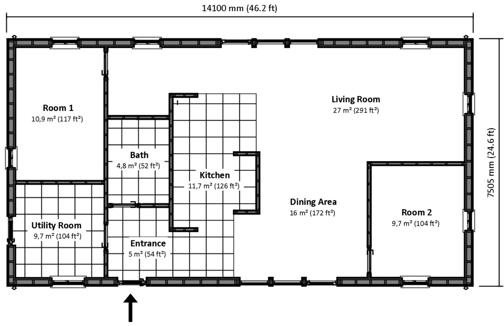 Floor plan with dimensions