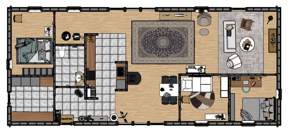 Floor plan with colors