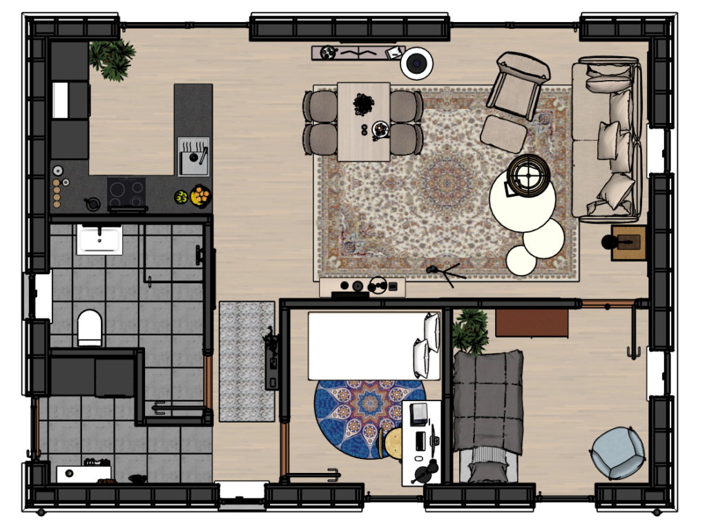 Floor plan with colors