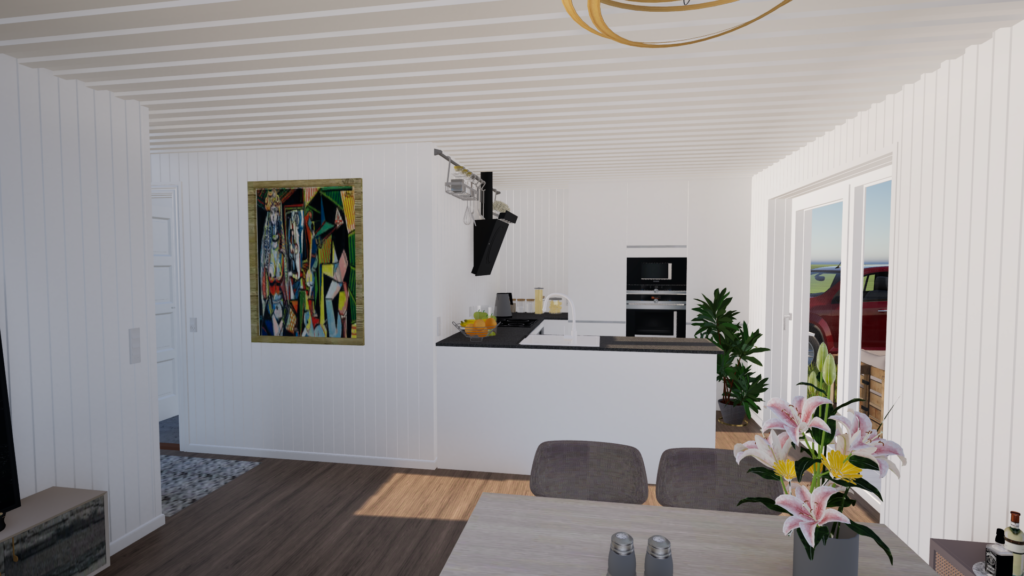 Kitchen area render