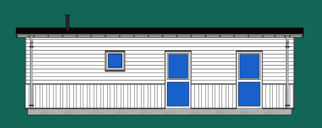 The Sketchup model Ask north elevation