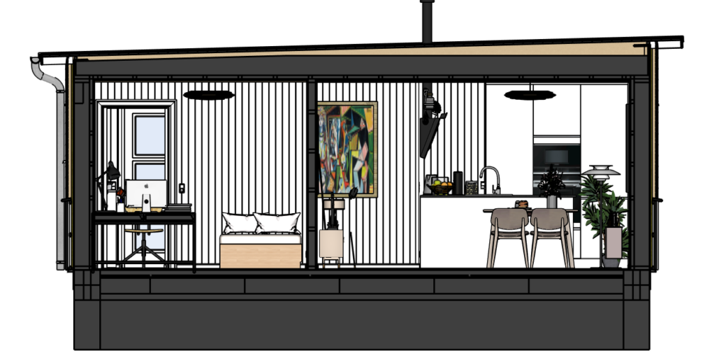 Section plan with colors