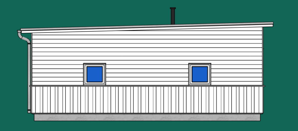 The Sketchup model Ask west elevation