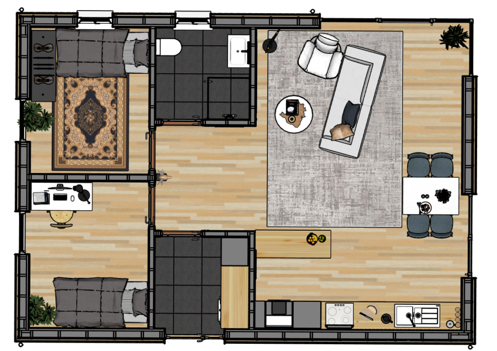 Floor plan with colors