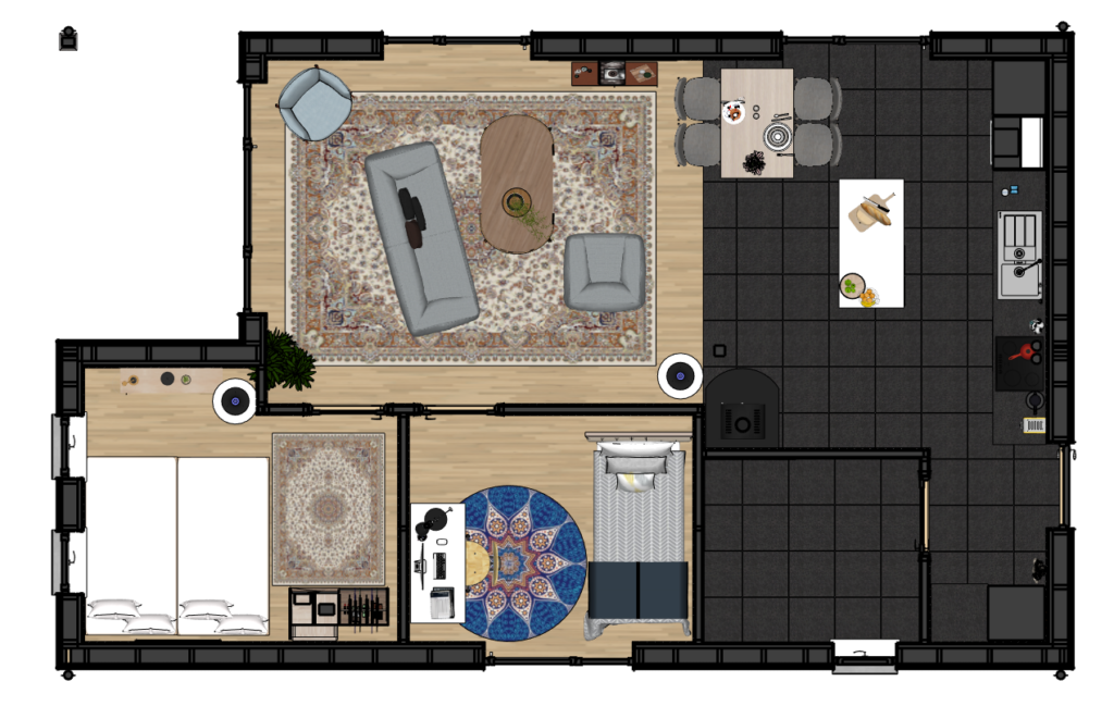 Danbo floor plan in colors