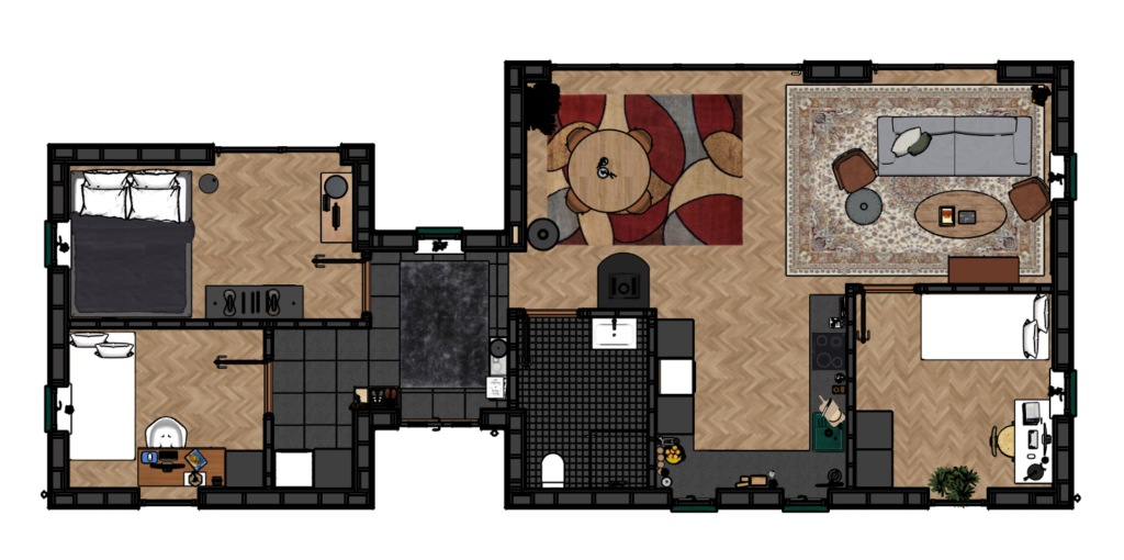 Danish 95-03 floor plan in SketchUp