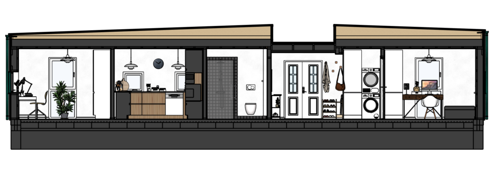 Danish-95-03 section plan in SketchUp