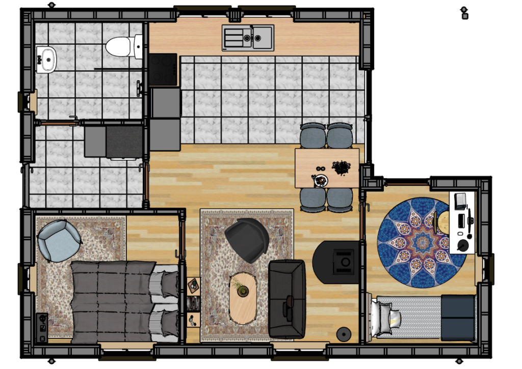 Floor plan with colors