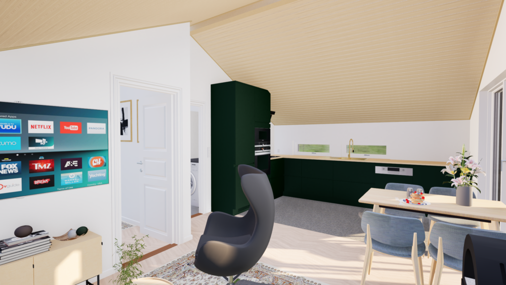 Kitchen area rendering