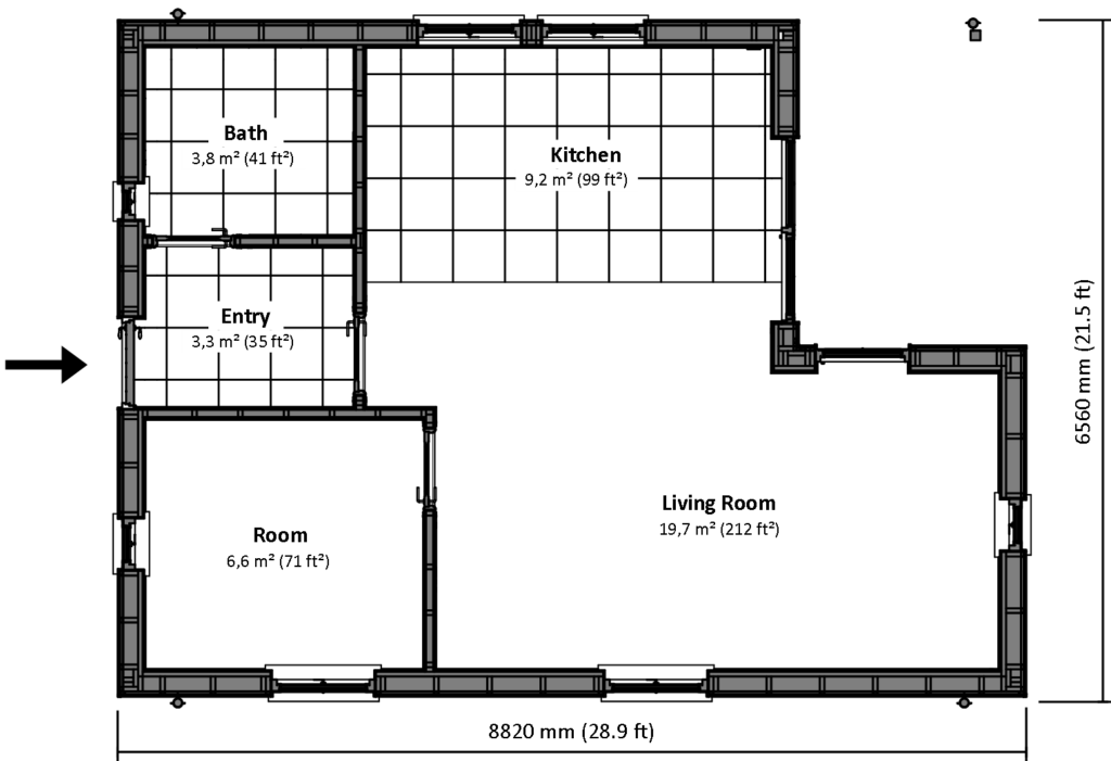 Floor plan with dimensions