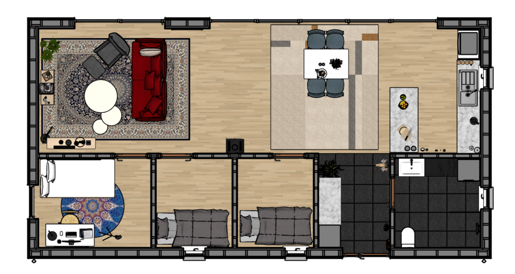 Floor plan with colors