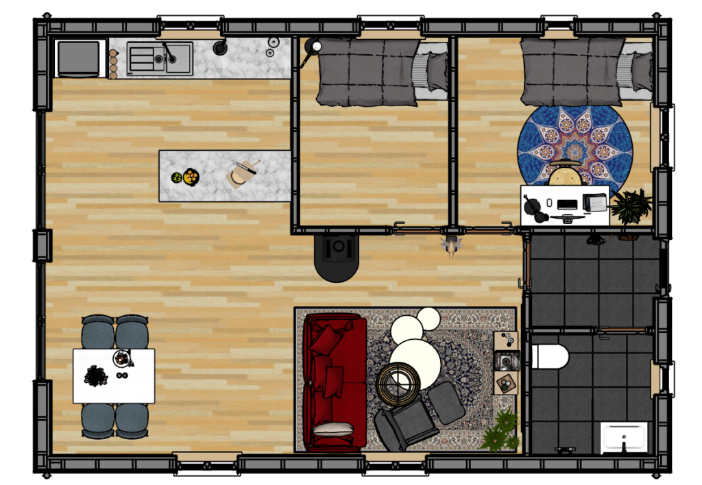 Floor plan with colors