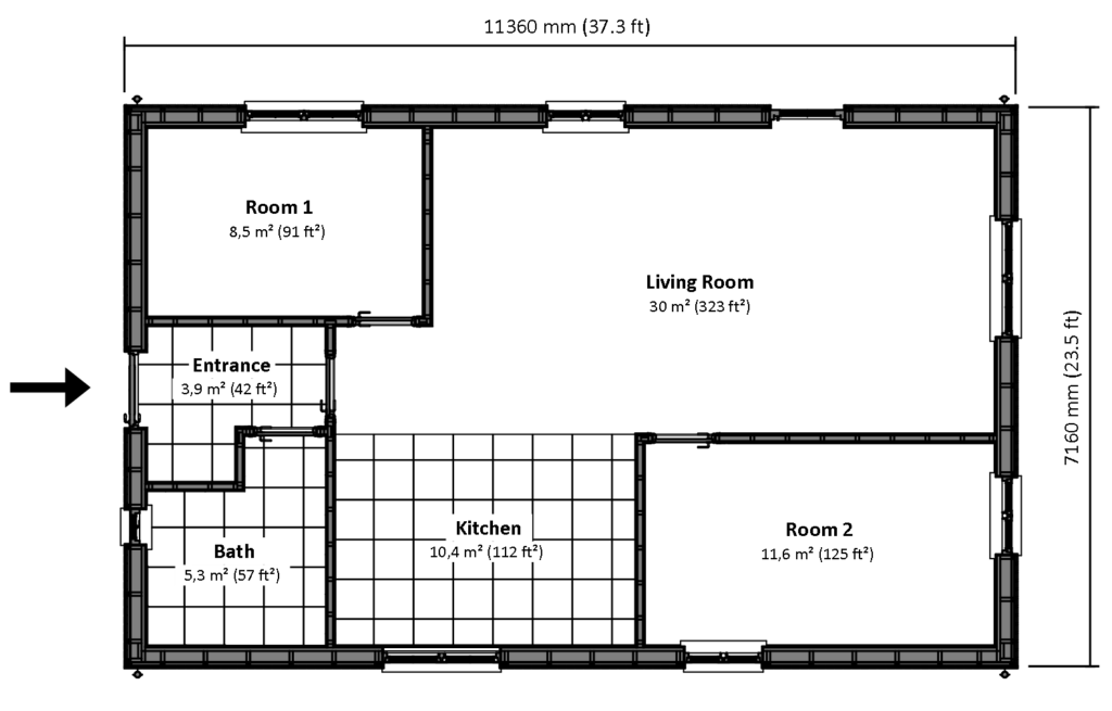 Floor plan with dimensions