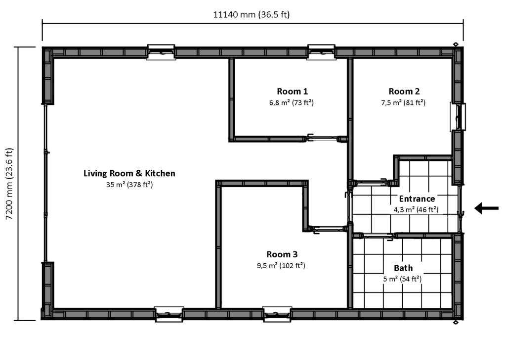 Floor plan of SketchUp model