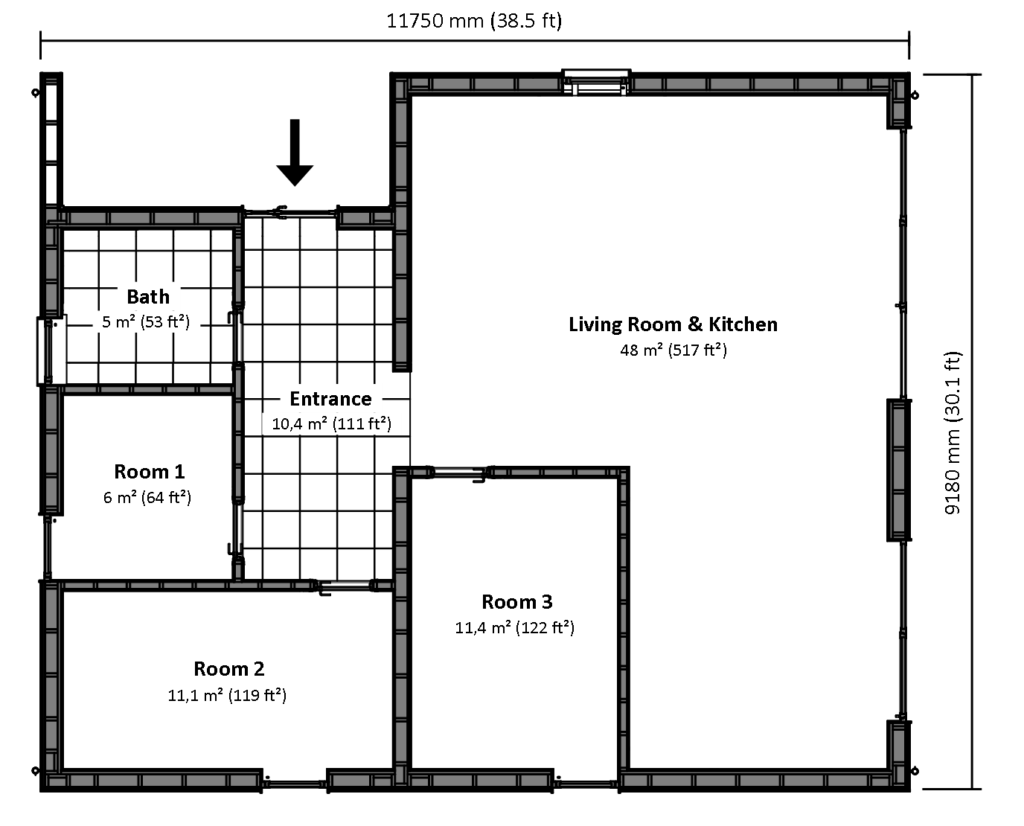 Floor plan with dimensions