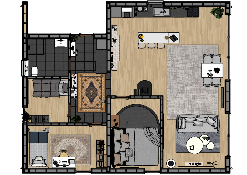 Floor plan with colors