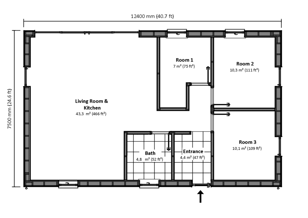 Floor plan with dimensions