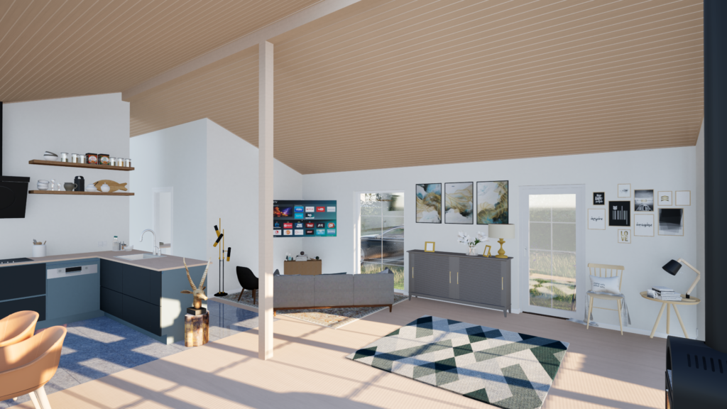 Kitchen area rendering