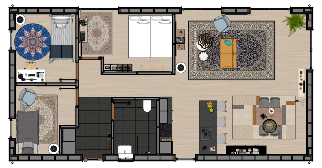 Floor plan with colors