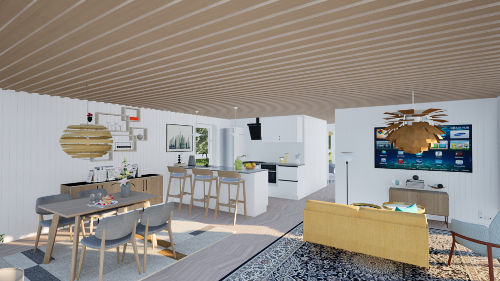 Skandi living room rendering