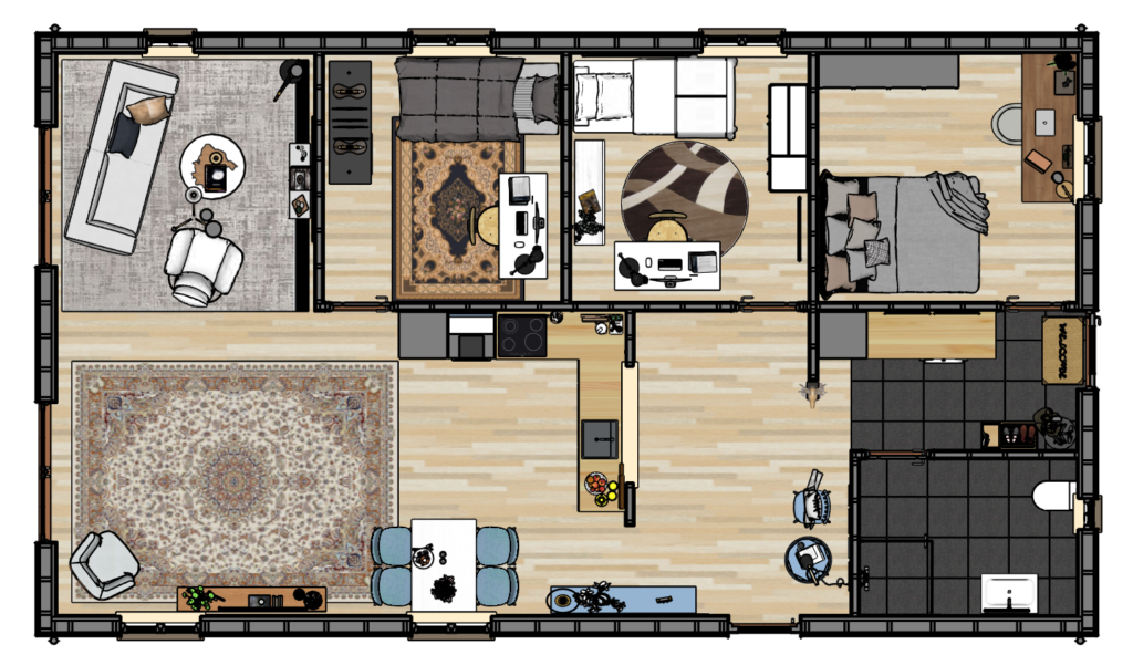 Floor plan with colors