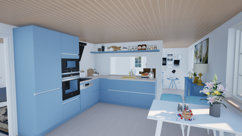 Kitchen area rendering