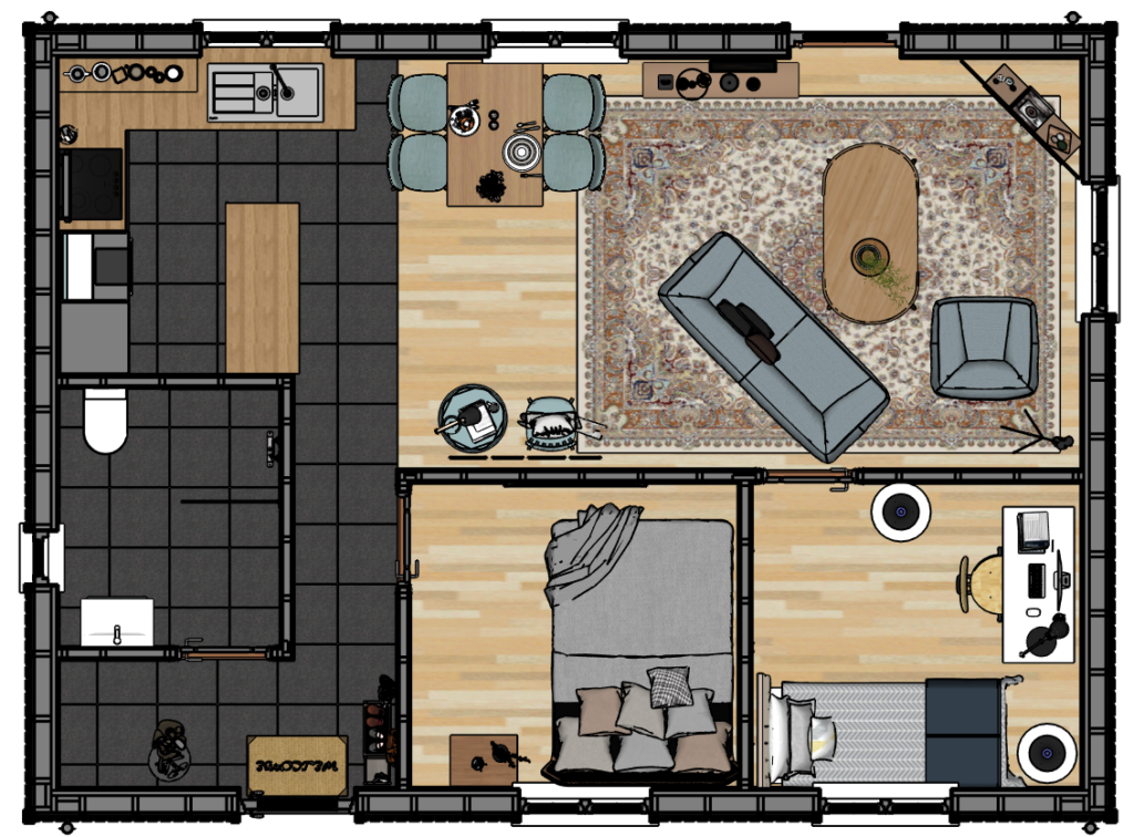 Floor plan with colors