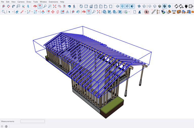 Roof construction in Sketchup