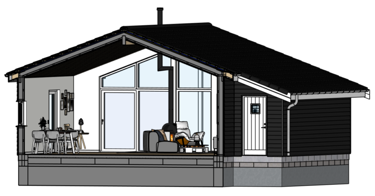 3D section plan of house model