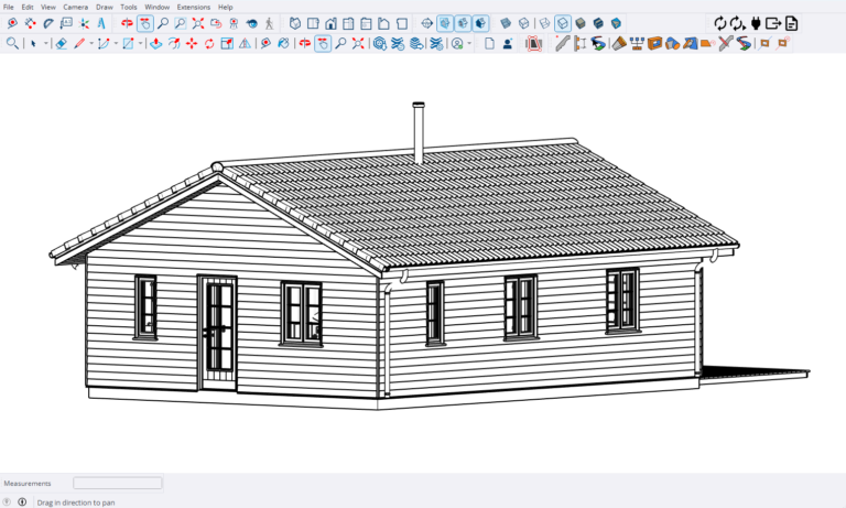 Sketchup model black and white style