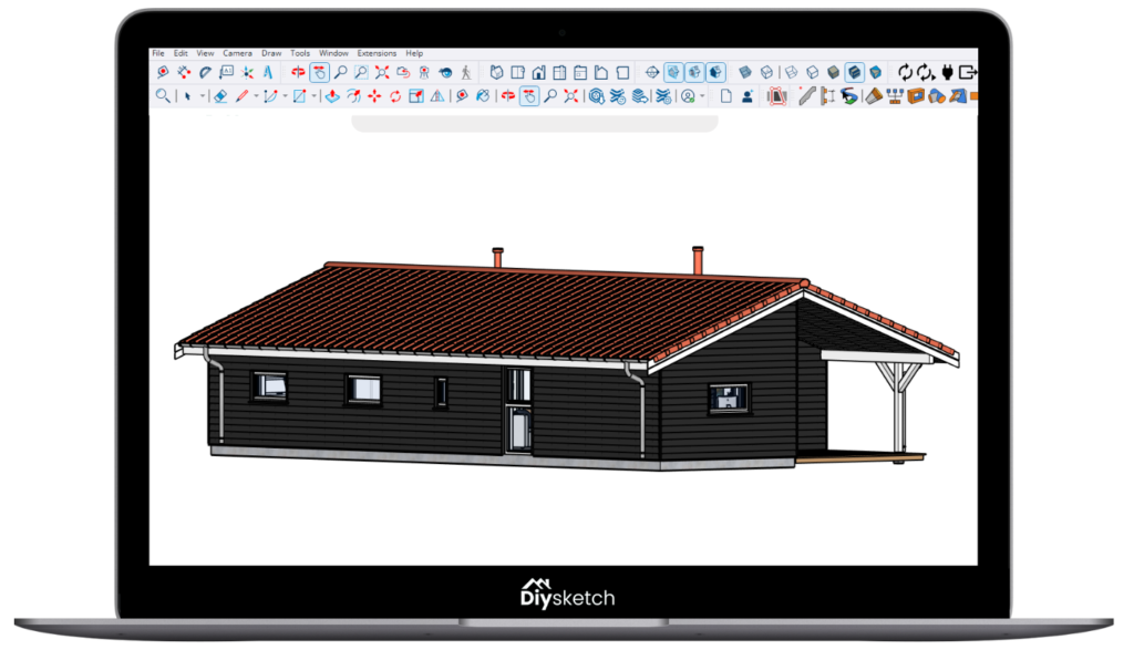 Exterior details on SketchUp model