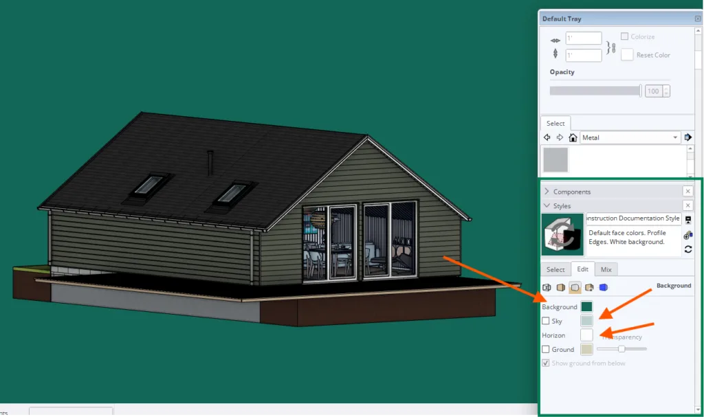 Background settings in SketchUp